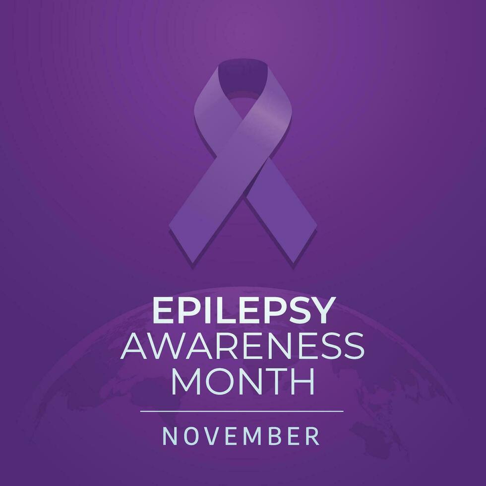National Epilepsy Awareness Month design template good for celebration usage. purple ribbon design template. ribbon vector design. flat design. vector eps 10.