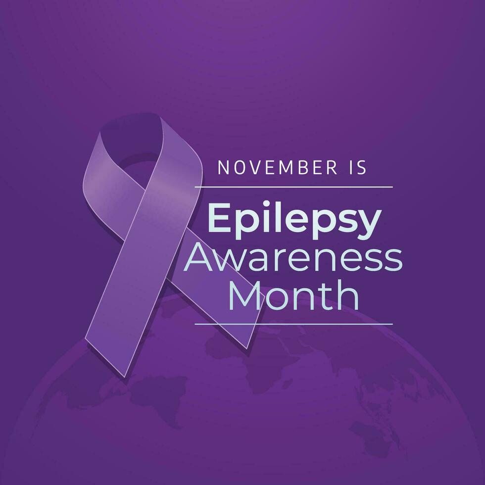 National Epilepsy Awareness Month design template good for celebration usage. purple ribbon design template. ribbon vector design. flat design. vector eps 10.