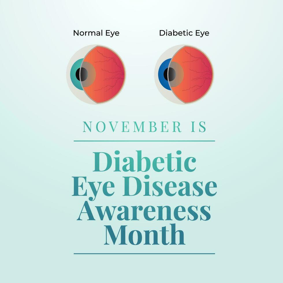 Diabetic Eye Disease Month vector design template good for celebration usage. diabetic eye vector illustration. flat design. vector eps 10.