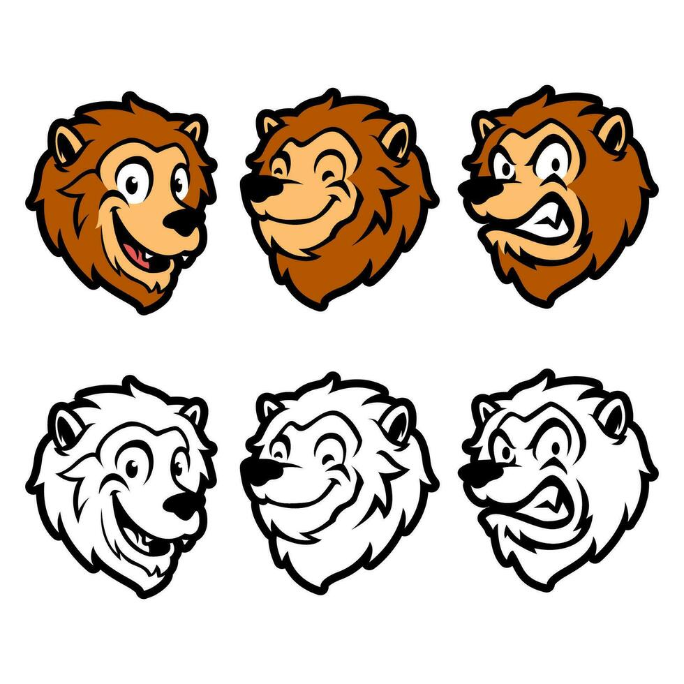 dibujos animados león clipart personaje diseño vector