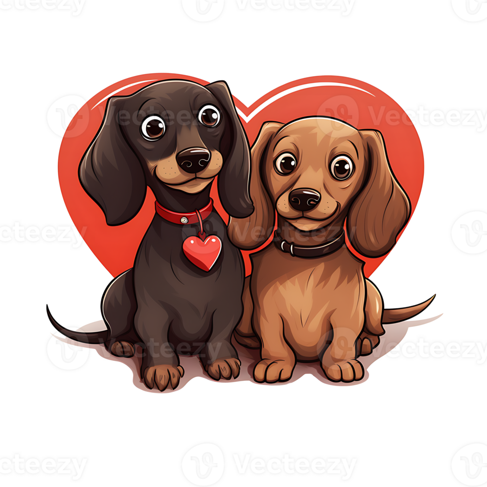 Valentine Couple of Dog AI Generated png
