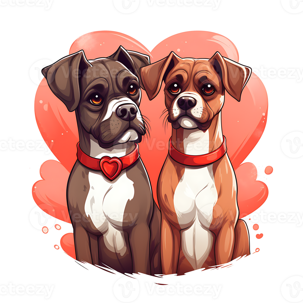 Valentine Couple of Dog AI Generated png