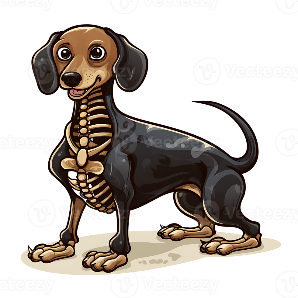 Halloween Skeleton dog AI Generated png