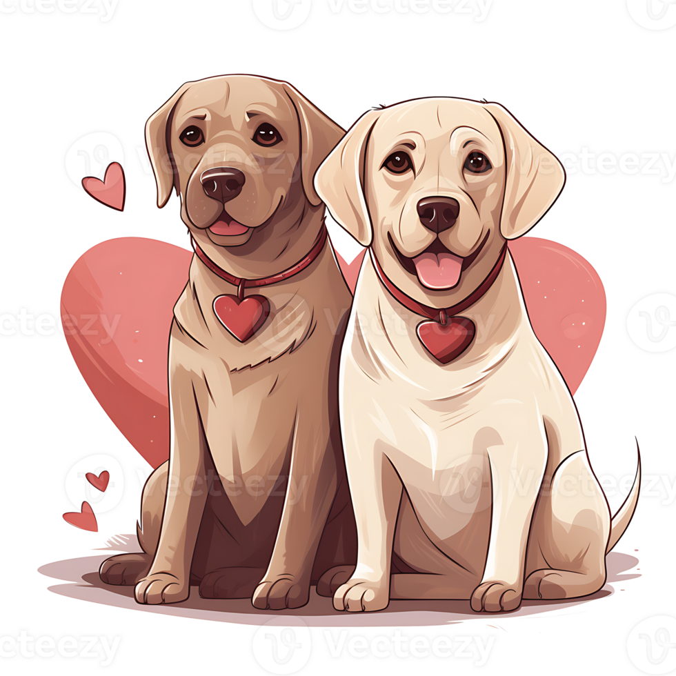 Valentine Couple of Dog AI Generated png