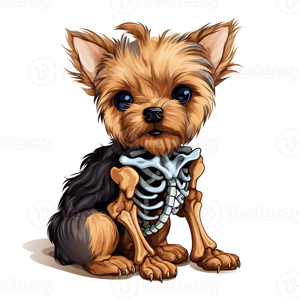 Halloween Skeleton dog AI Generated png