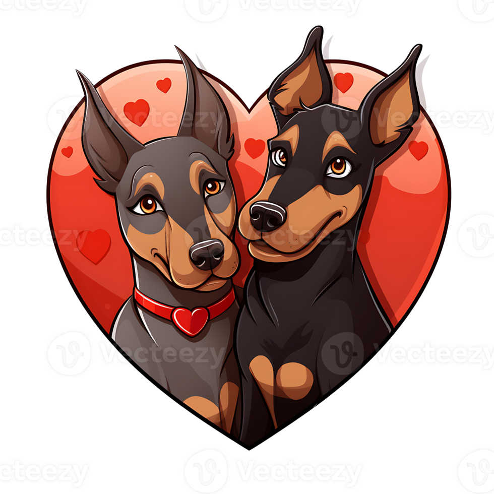 Valentine Couple of Dog AI Generated png