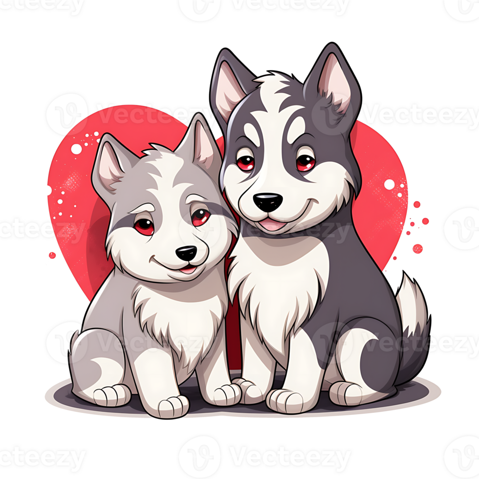 Valentine Couple of Dog AI Generated png