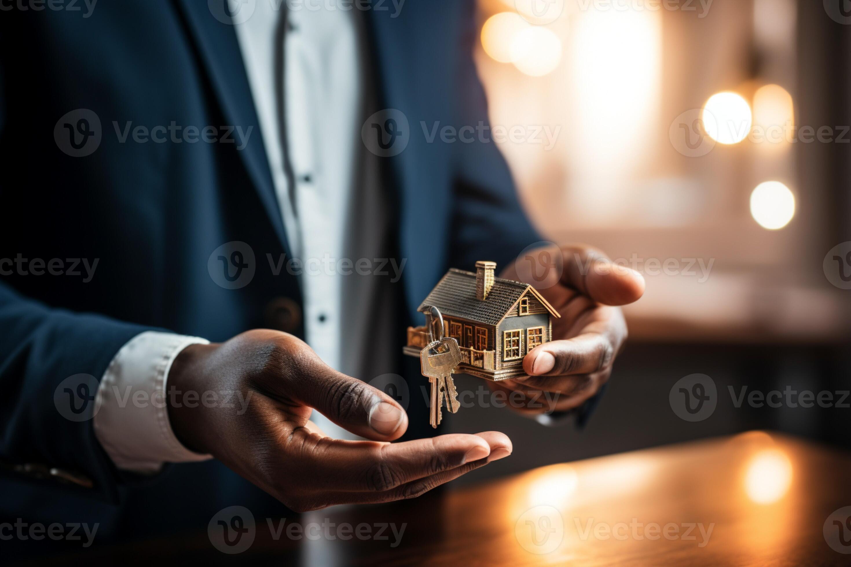 Key to a new chapter Real estate agent exchanges house key, sealing