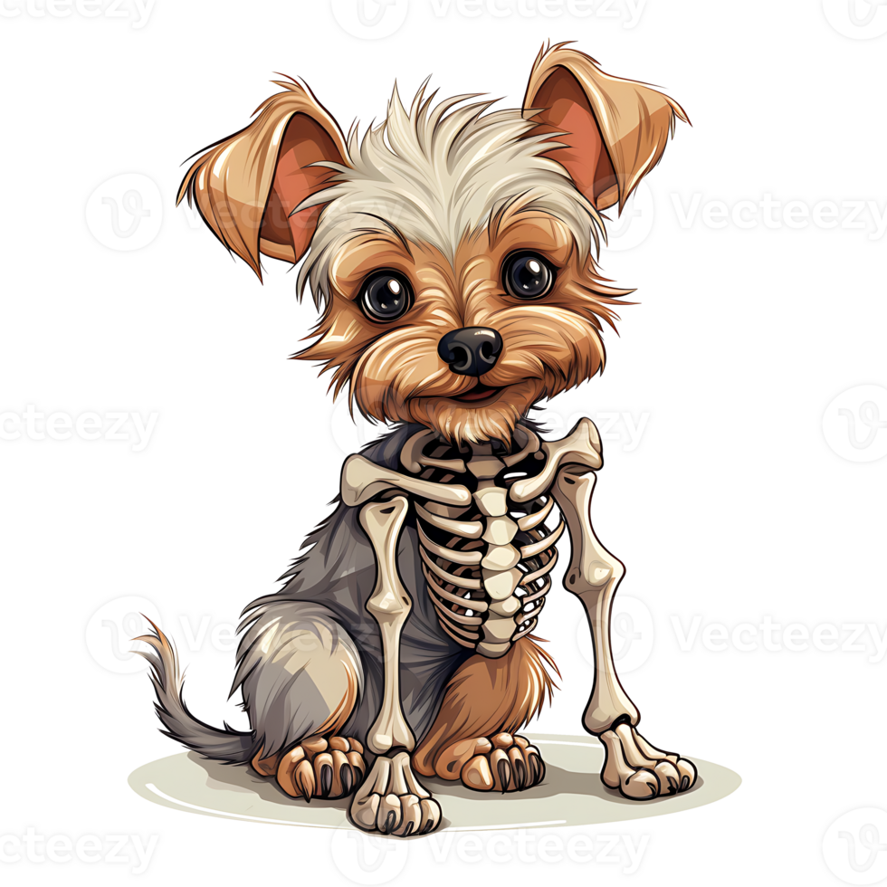 Halloween Skeleton dog AI Generated png