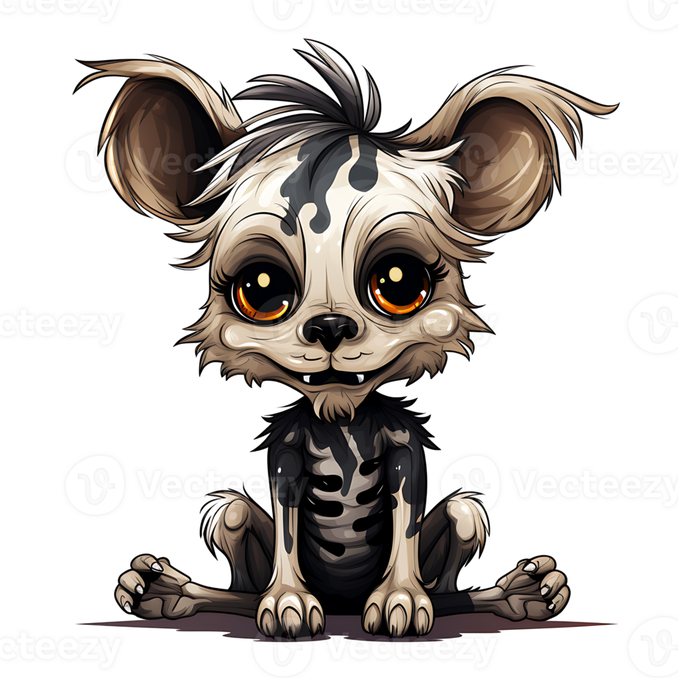Halloween Skeleton dog AI Generated png