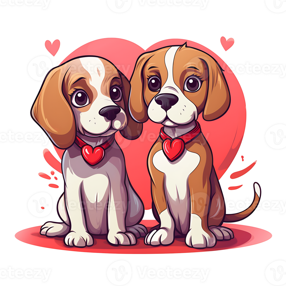 Valentine Couple of Dog AI Generated png