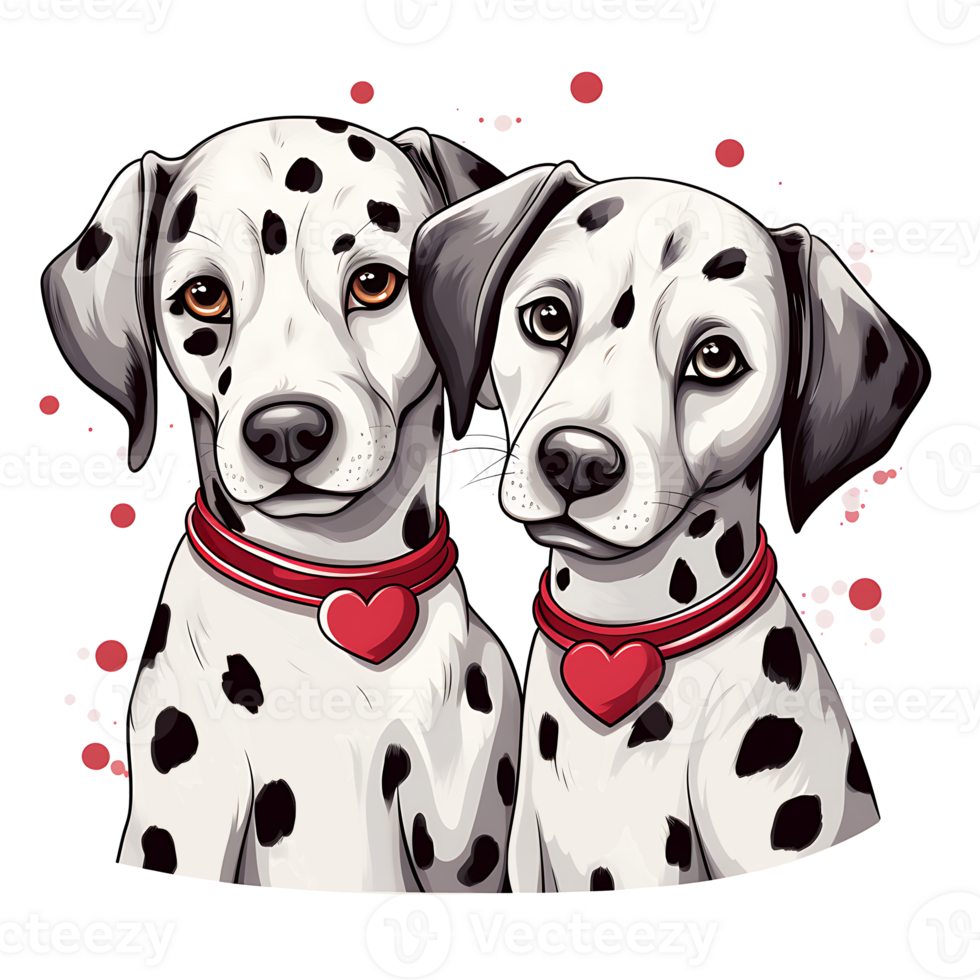 Valentine Couple of Dog AI Generated png