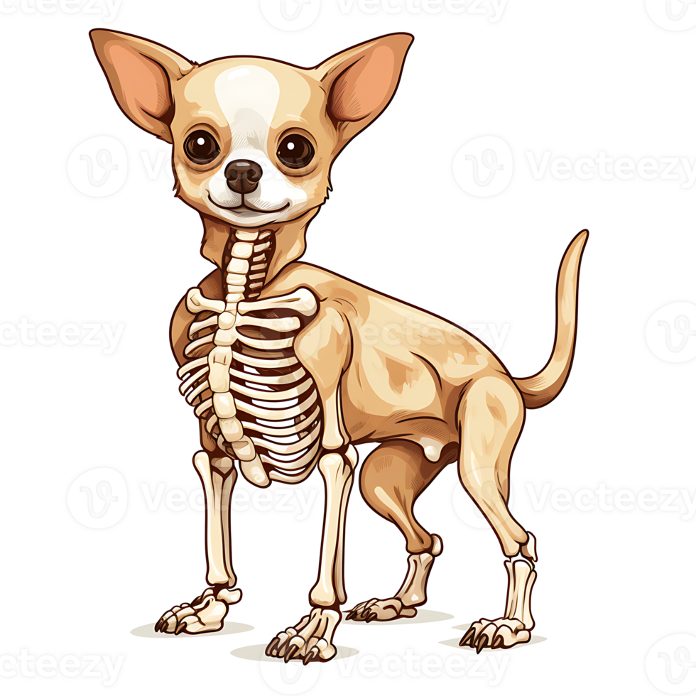 Halloween Skeleton dog AI Generated png