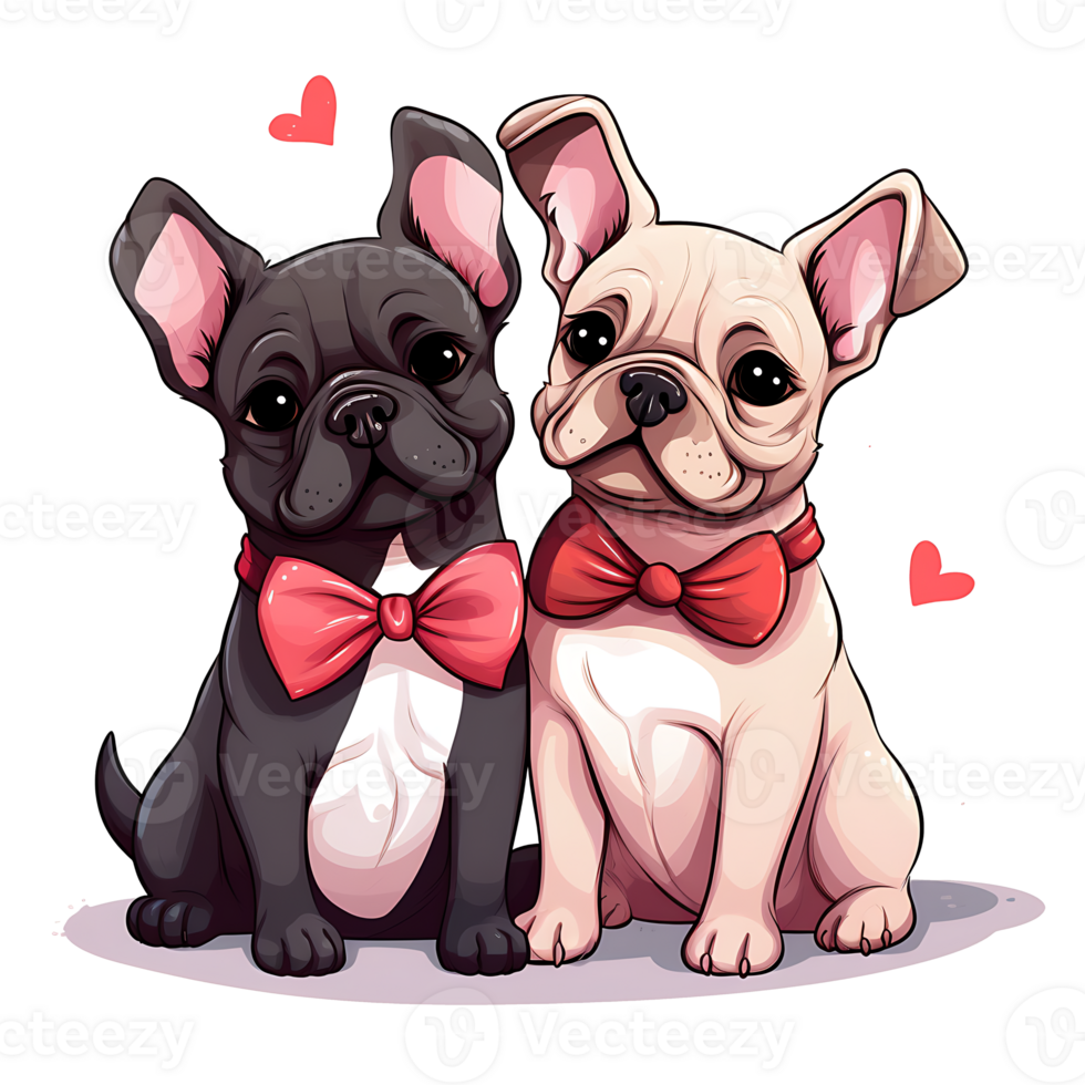 Valentine Couple of Dog AI Generated png