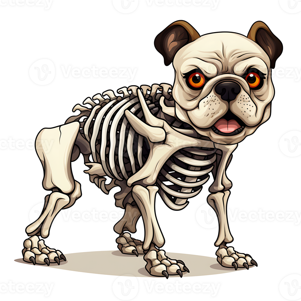 Halloween Skeleton dog AI Generated png
