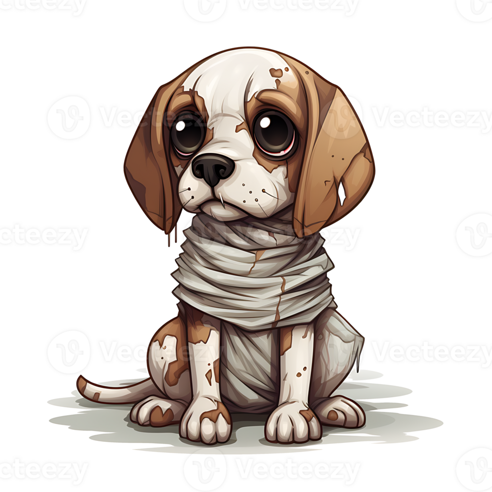 Halloween Mummy Dog Clipart PNG AI Generated