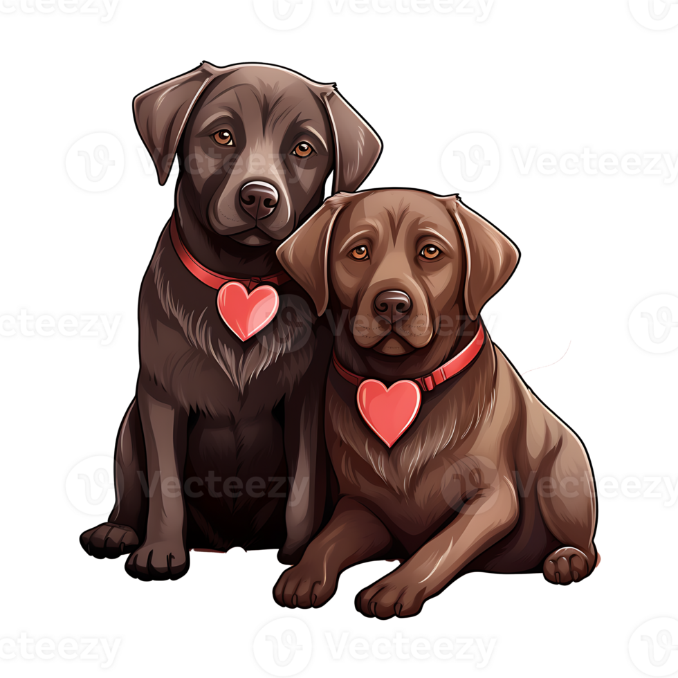 Valentine Couple of Dog AI Generated png