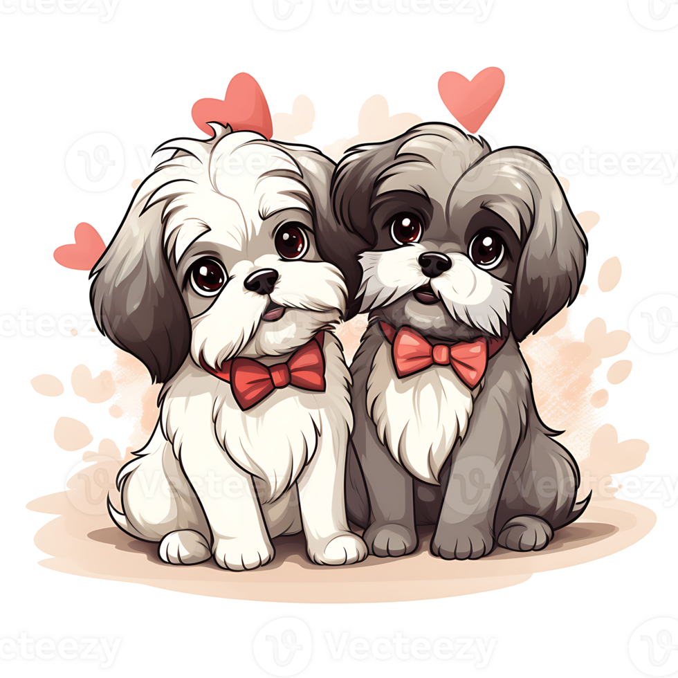 Valentine Couple of Dog AI Generated png