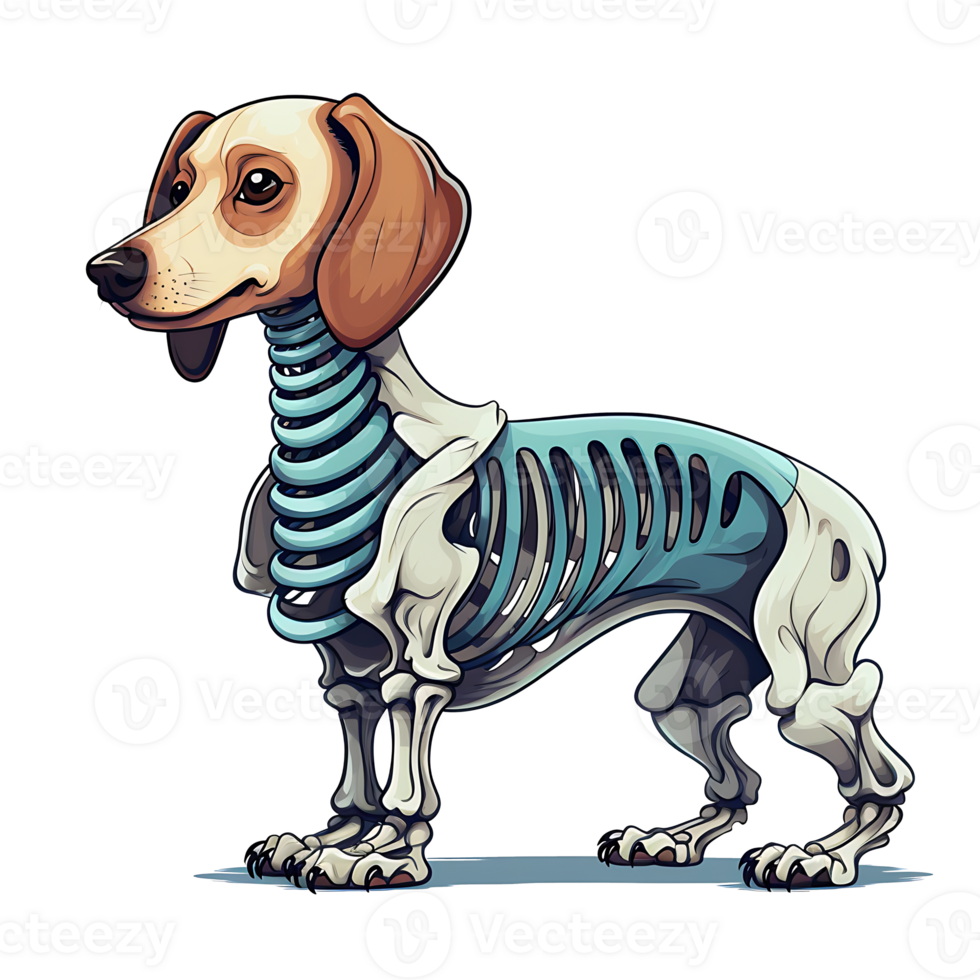 Halloween Skeleton dog AI Generated png
