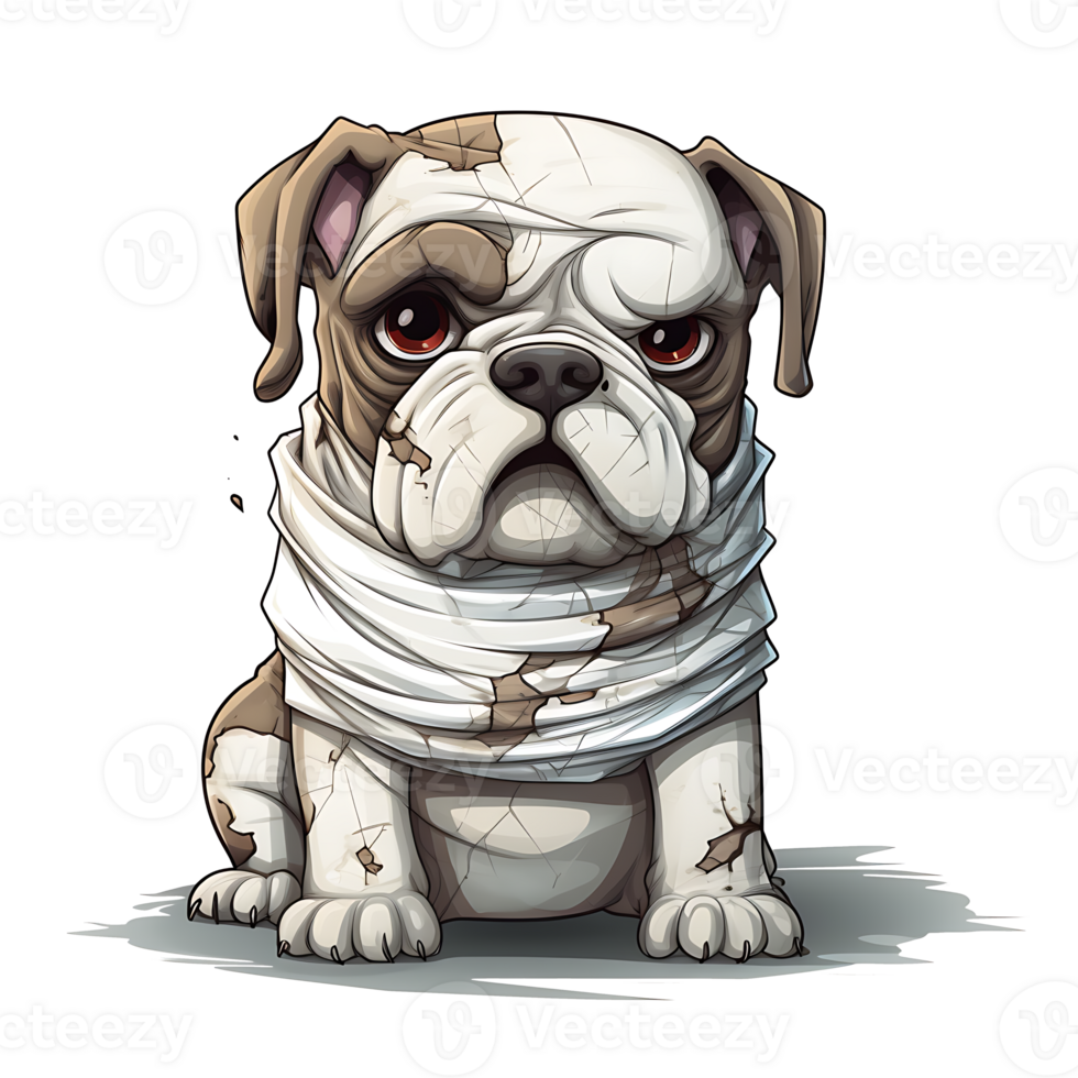 Halloween Mummy Dog Clipart PNG AI Generated