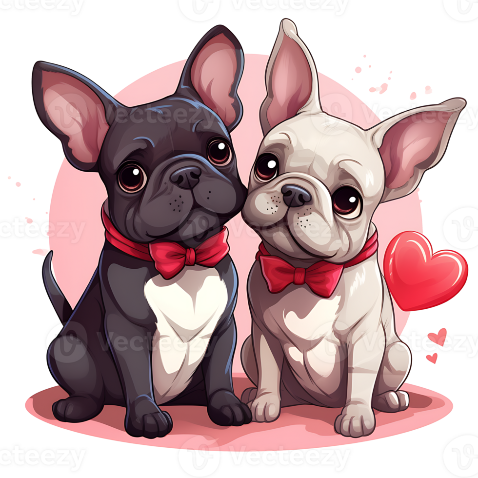 Valentine Couple of Dog AI Generated png