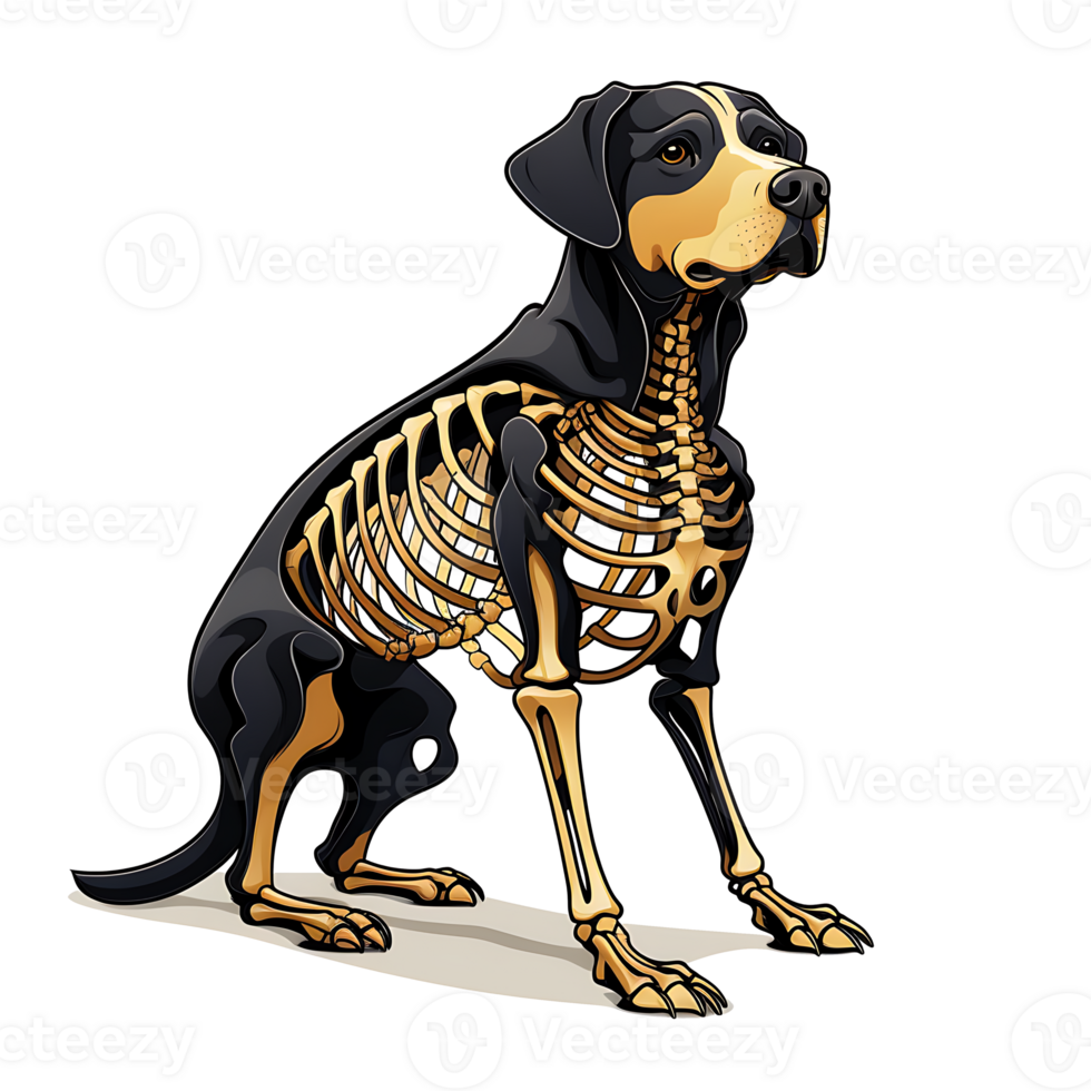 Halloween Skeleton dog AI Generated png