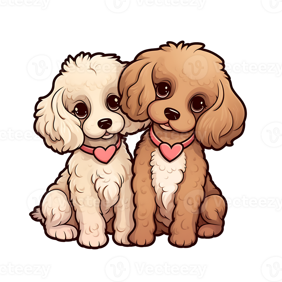 Valentine Couple of Dog AI Generated png
