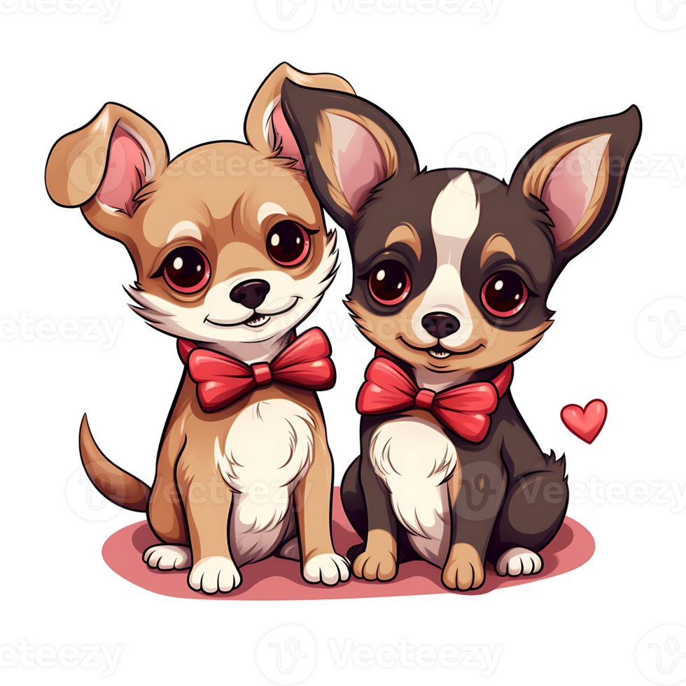 Valentine Couple of Dog AI Generated png