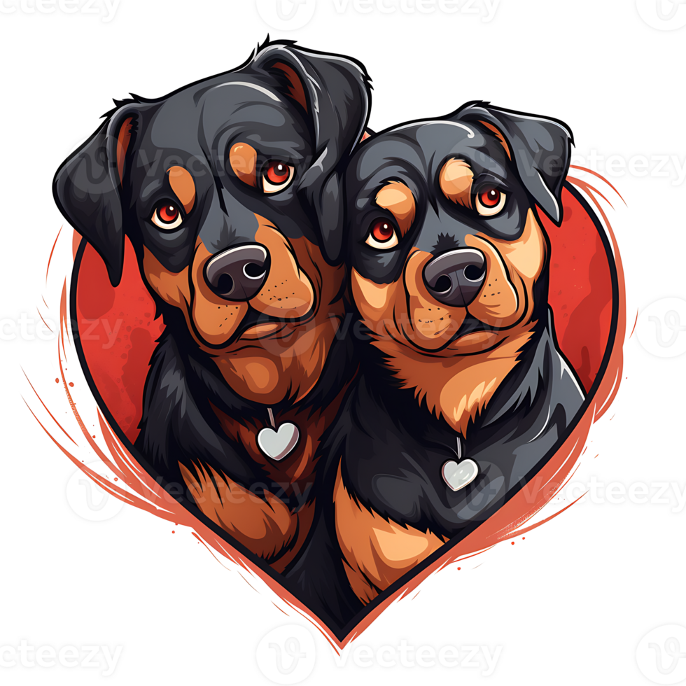 Valentine Couple of Dog AI Generated png