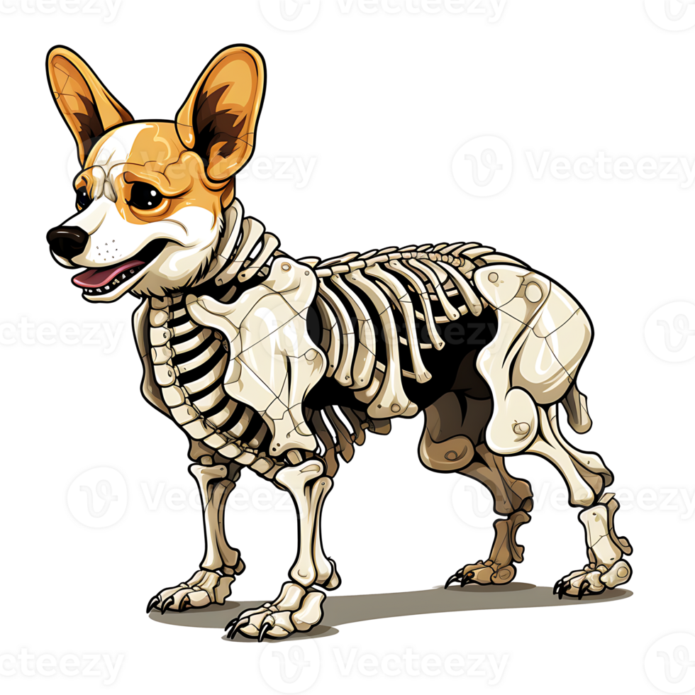 Halloween Skeleton dog AI Generated png