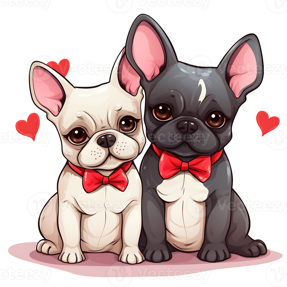 Valentine Couple of Dog AI Generated png