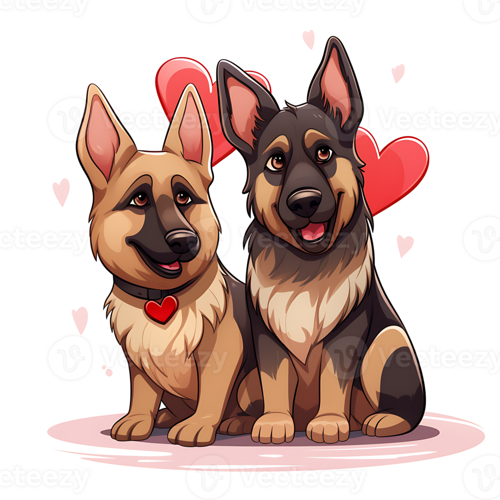Valentine Couple of Dog AI Generated png