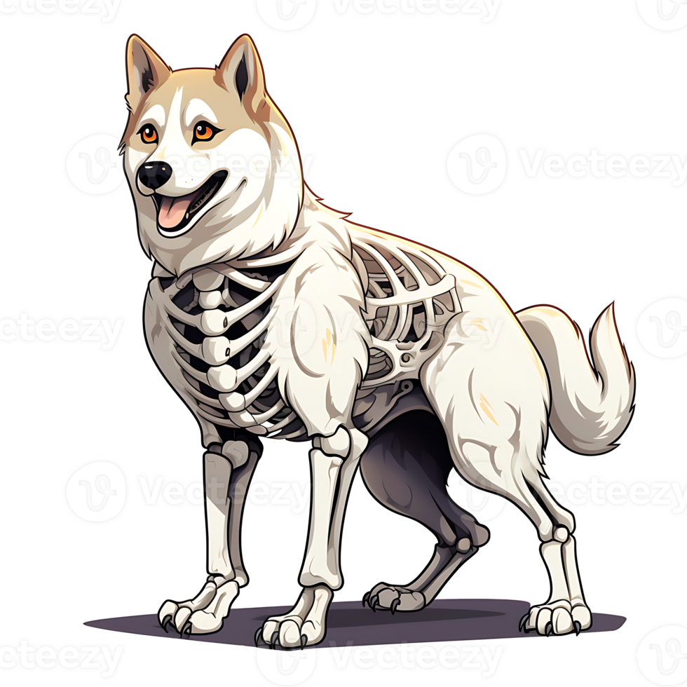Halloween Skeleton dog AI Generated png