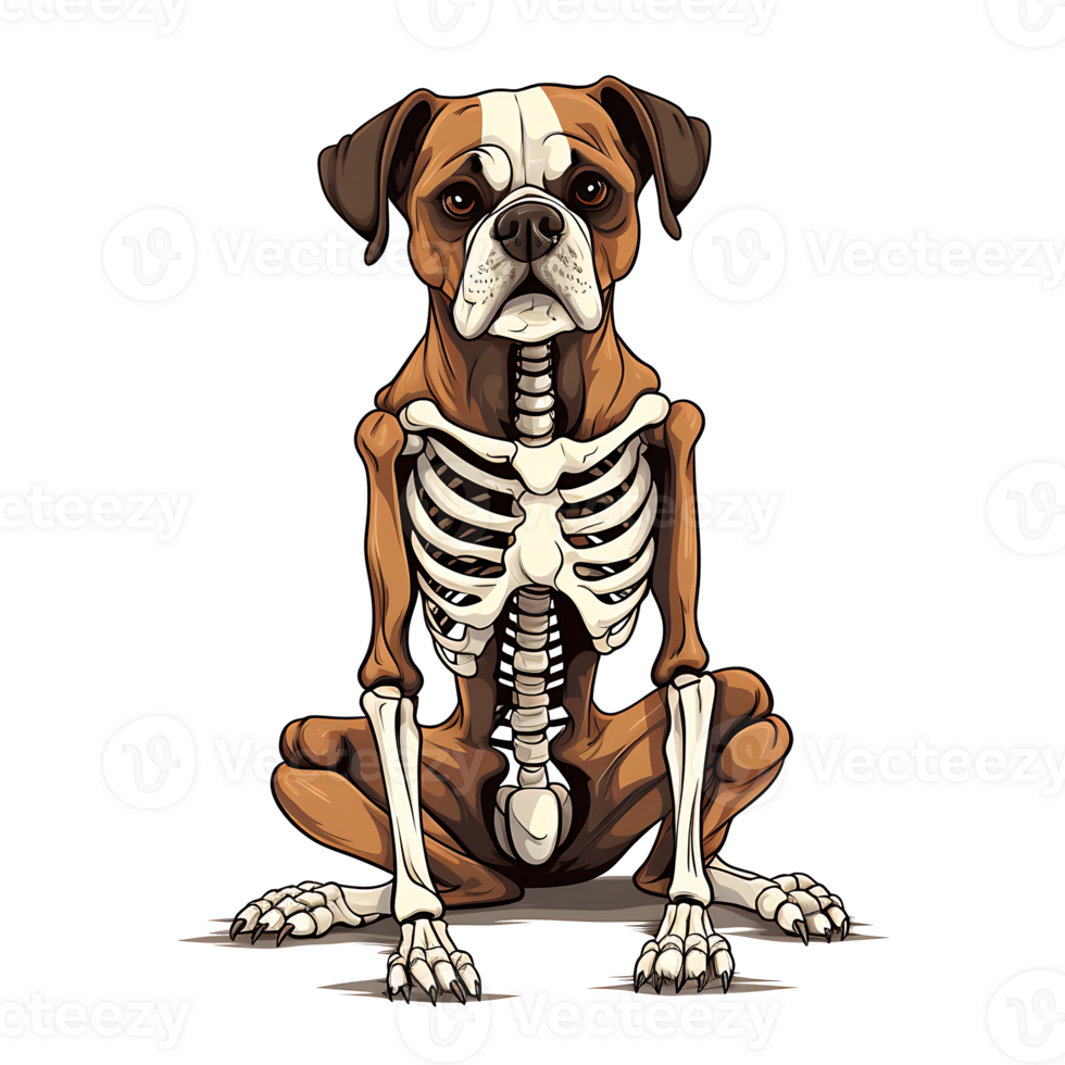Halloween Skeleton dog AI Generated png