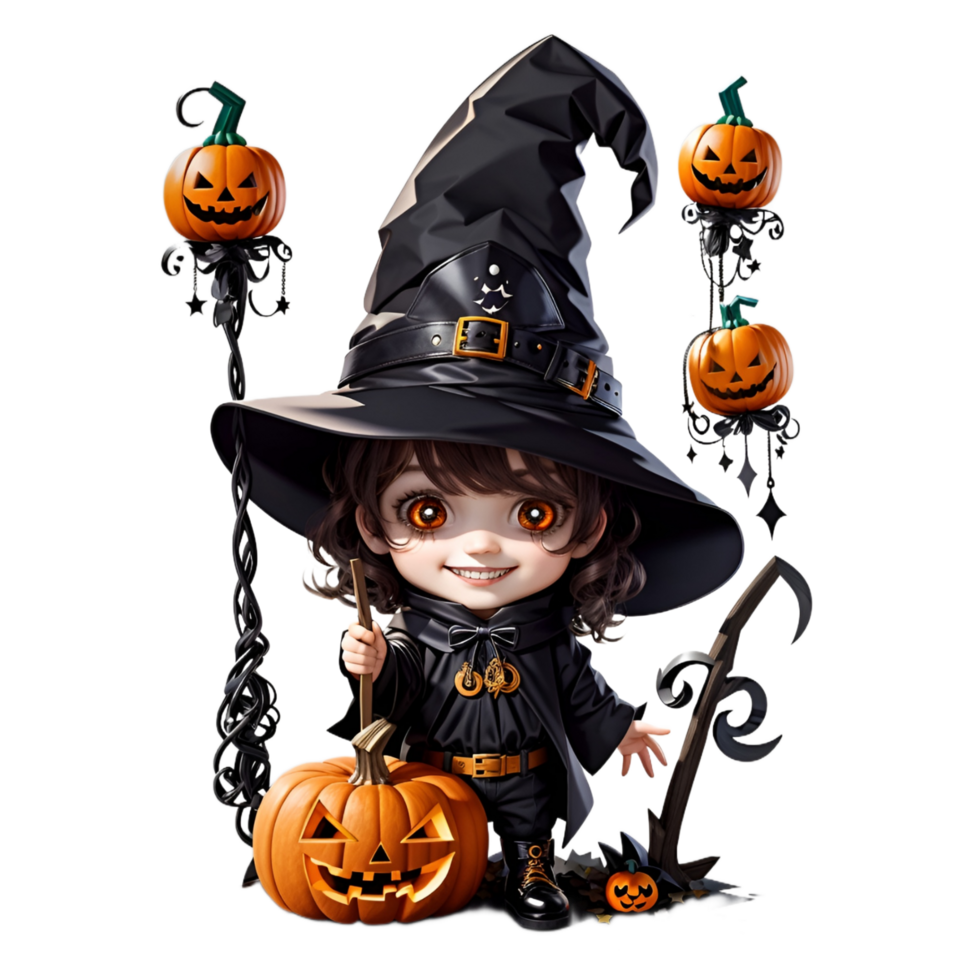 Children's Characters for Halloween Ai Generative png