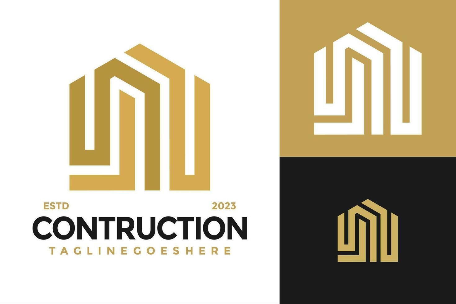 casa construcción logo diseño vector símbolo icono ilustración