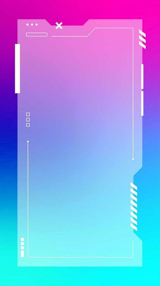 Futuristic vertical gradient background. Social media frame vector illustration.