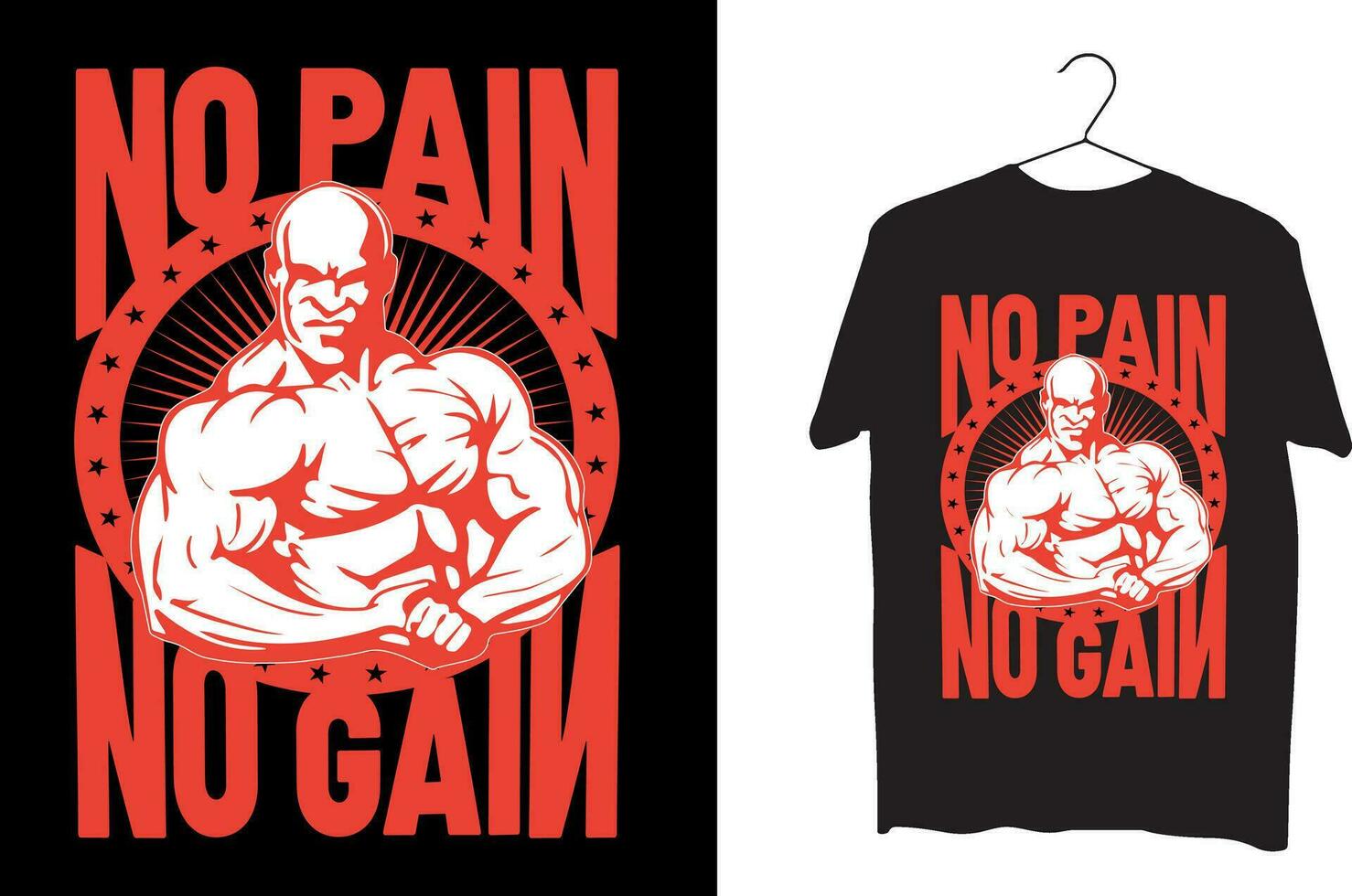 No pain no gain T shirt design vector
