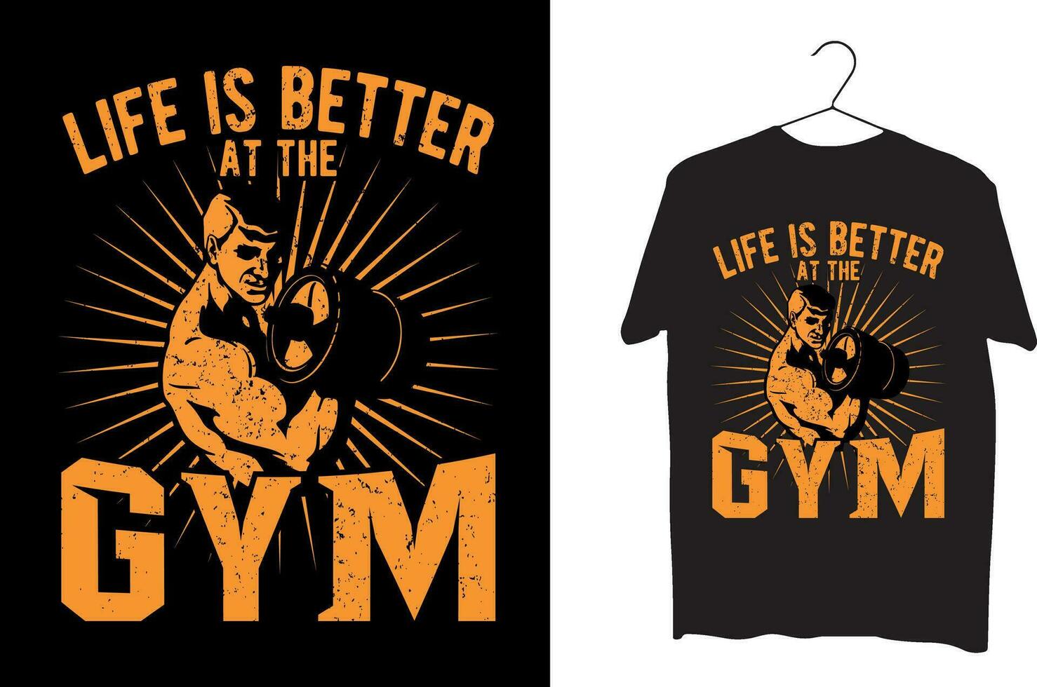 vida es mejor a el gimnasio t camisa diseño vector