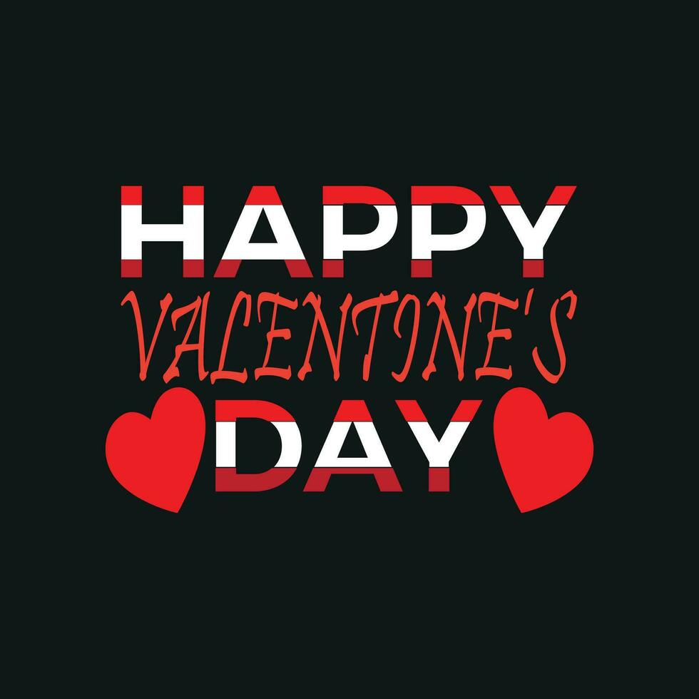 Happy Valentines Day typography with handwritten calligraphy text, Vector Illustration, T shirt design.