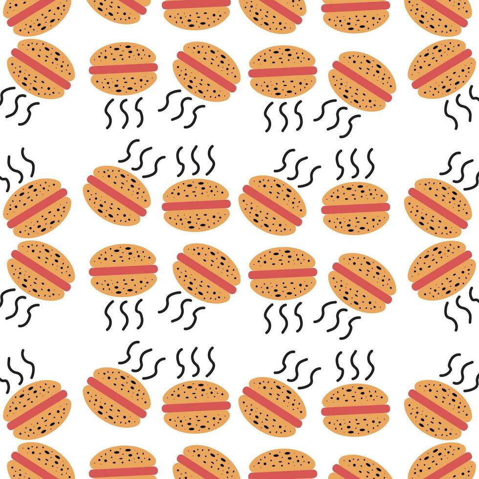 free burger design, food, delicious, doodle, background, vector. vector