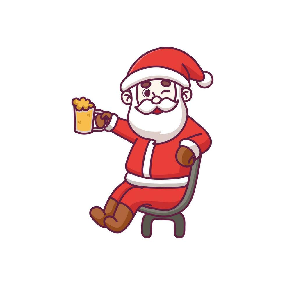 Cute santa claus cartoon character vector