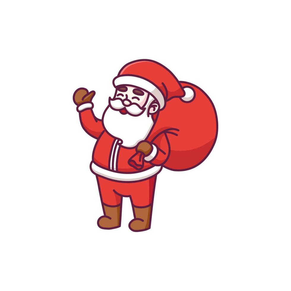 lindo personaje de dibujos animados de santa claus vector