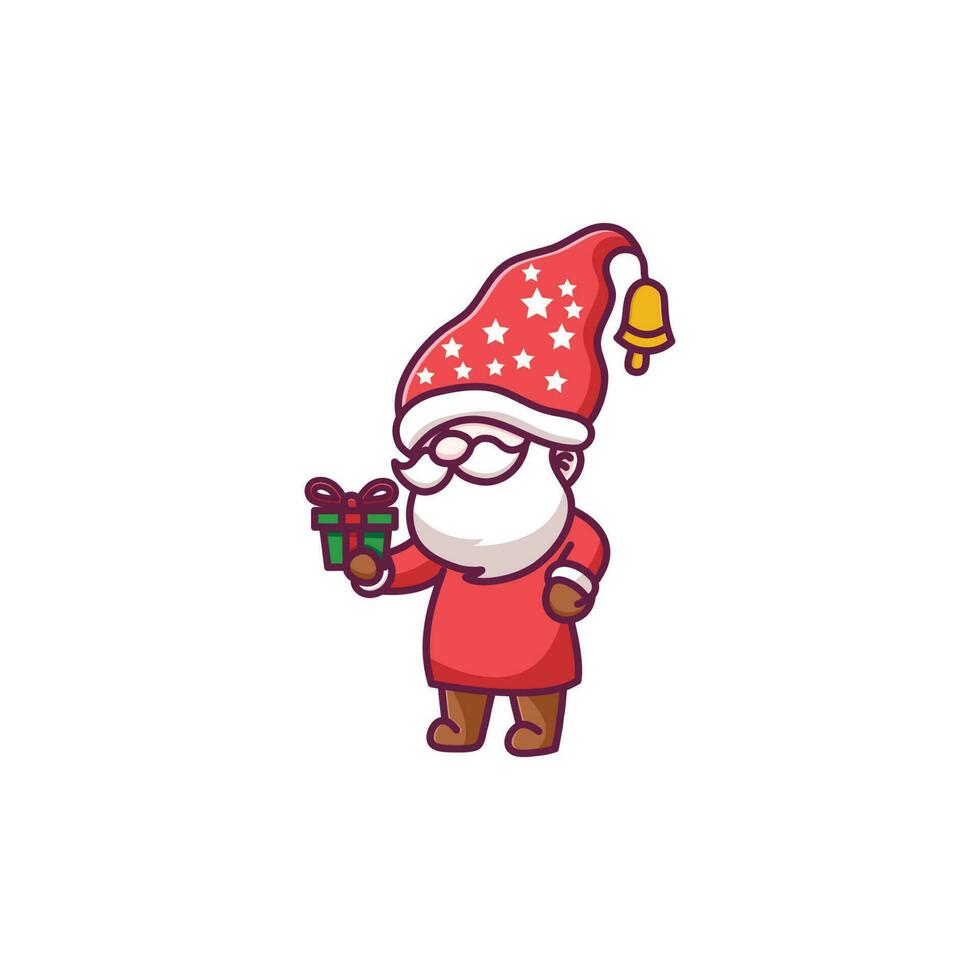 diseño linda gnomos celebrar Navidad vector