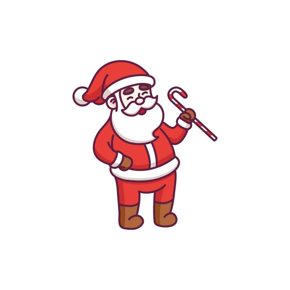 lindo personaje de dibujos animados de santa claus vector