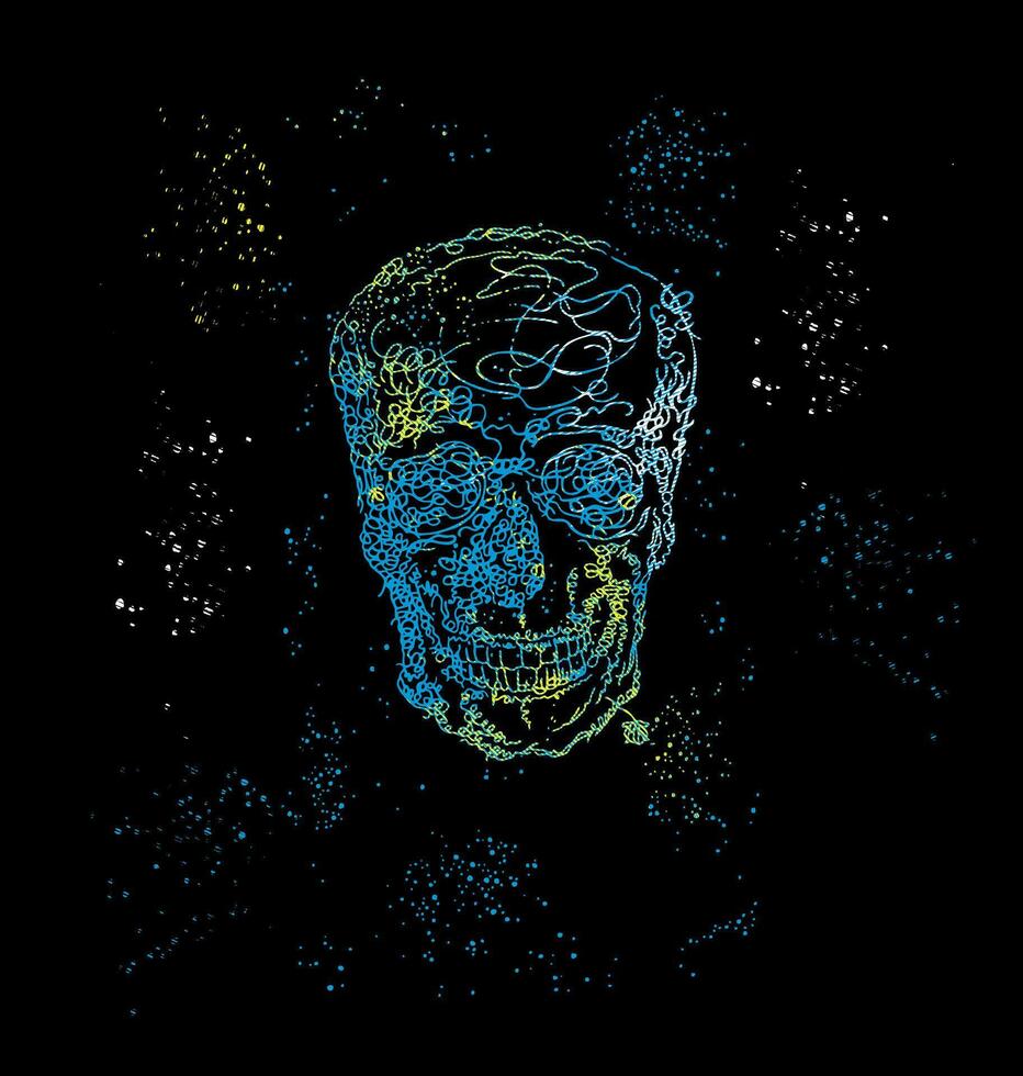 Happy and colorful skull vector