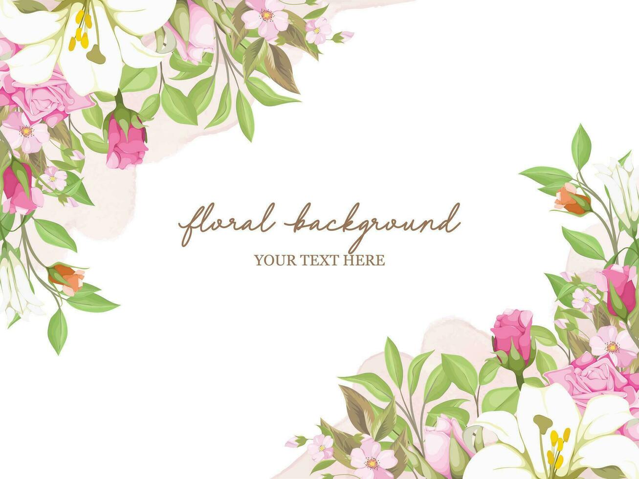 Floral Watercolor Wedding Banner Design vector