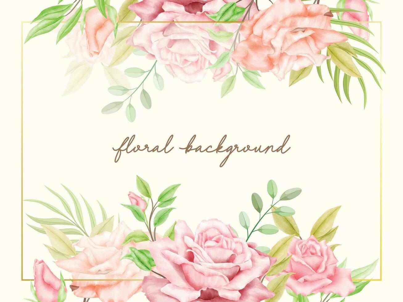 Floral Watercolor Wedding Banner Design vector