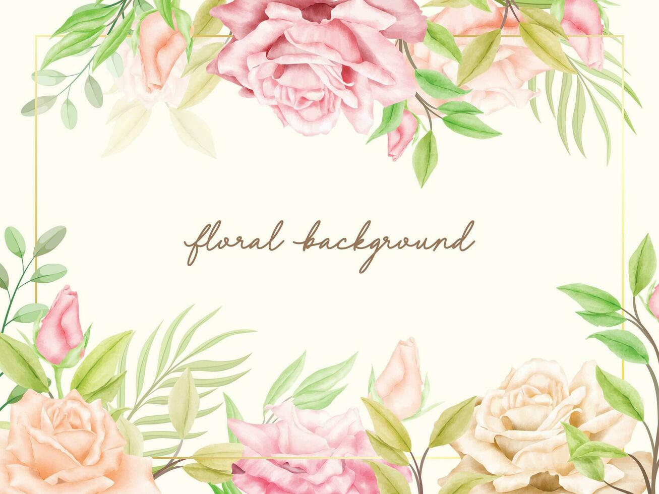 Floral Watercolor Wedding Banner Design vector