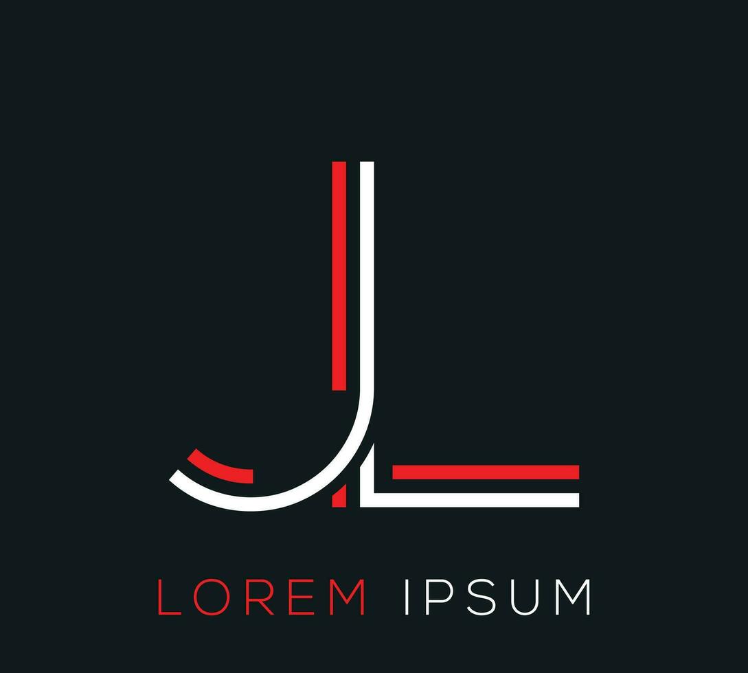 Letter 'JL' Logo Design Illustration Template. vector